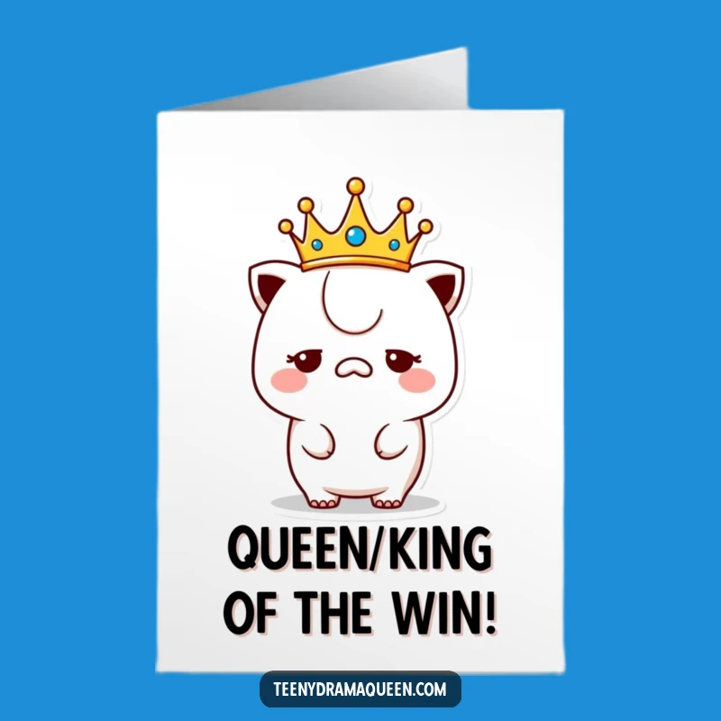 Free Printable Unimpressed Crown Congrats Card - Funny Kawaii Downloadable
