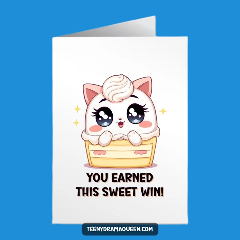 Free Printable Congrats Card: Overheated Cake Congrats Card for a Sweaty Victory Printable