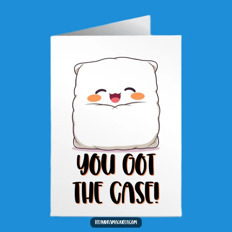 Free Printable Pillow Pal Congrats Card: Giggling Character Funny Downloadable Gift