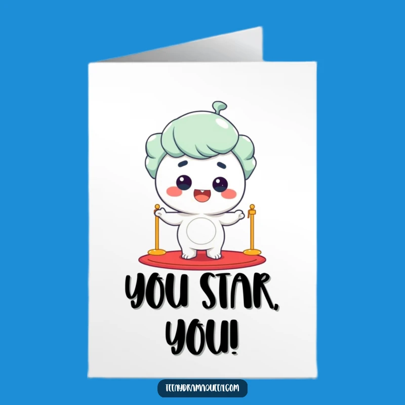 Free Printable Congrats Card: Star Character Beaming, Fun Downloadable Gift for Big Achievements