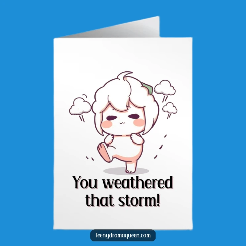 Free Printable Congrats Card: Pouty Storm Cloud Funny Downloadable Gift for Sarcastic Cheers!