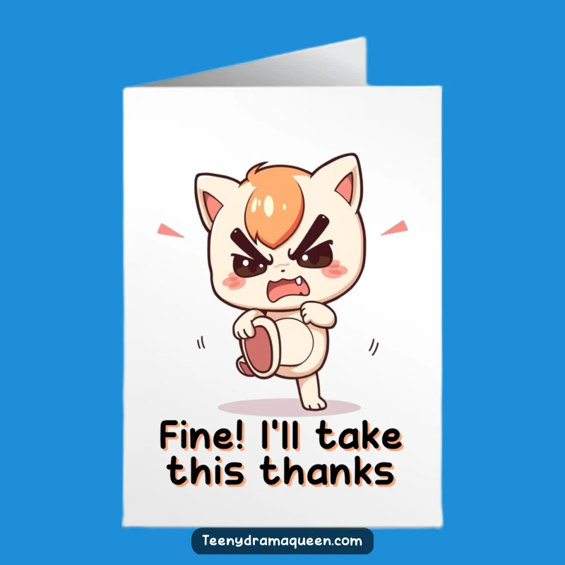 Free Printable Thank You Card: Stomping Kawaii Character - Downloadable Humorous Gratitude