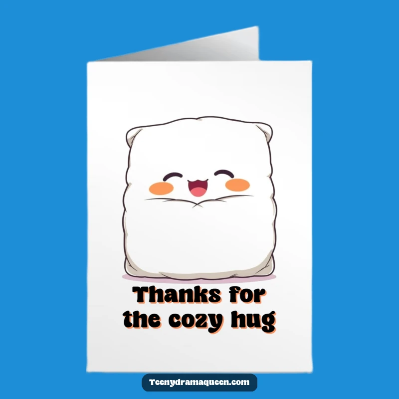 Free Printable Pillow Pal Thank You Card: Giggling Character Funny Downloadable Gift