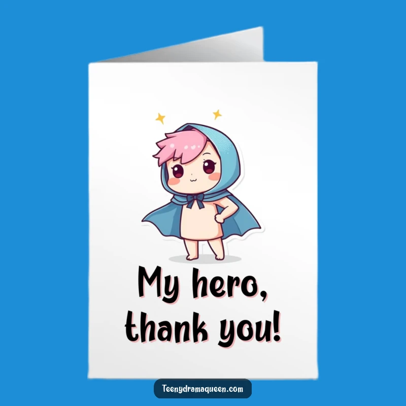 Free Printable Superhero Cape Thank You Card - Grateful Hero DIY Downloadable Gift