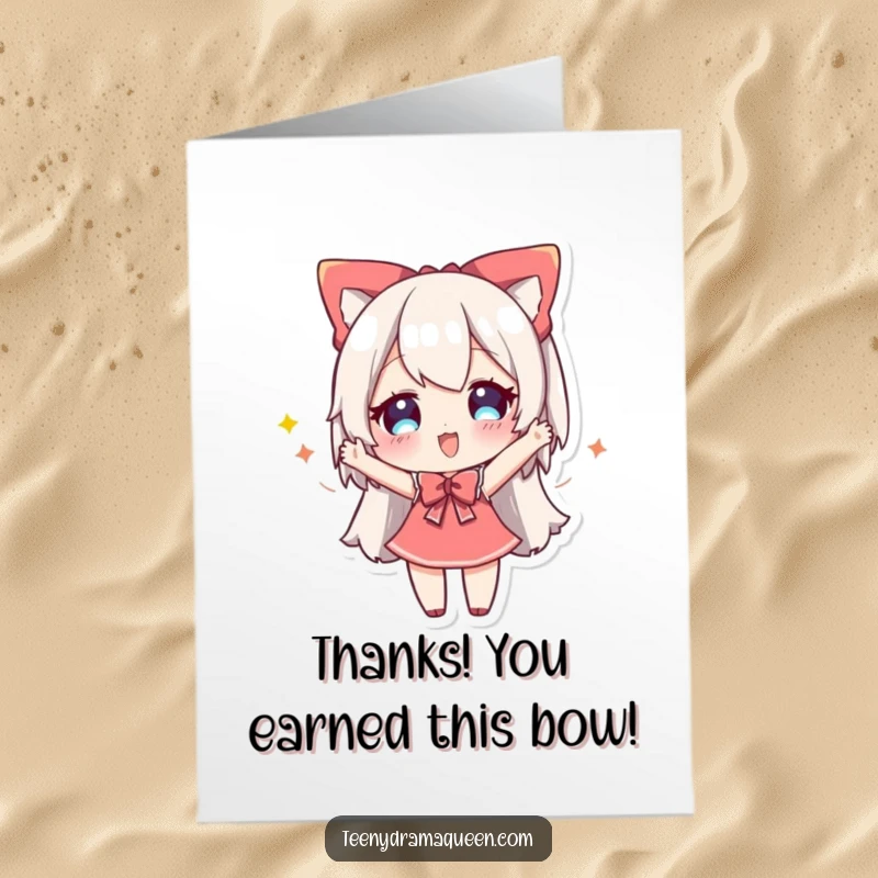 Free Printable Thank You Card: A cheerful character taking a deep, dramatic bow to express sincere thanks and appreciation.