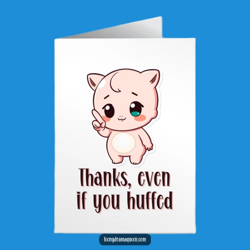 Free Printable Thank You Card: Grumpy Finger Point, Annoyed Downloadable Gift