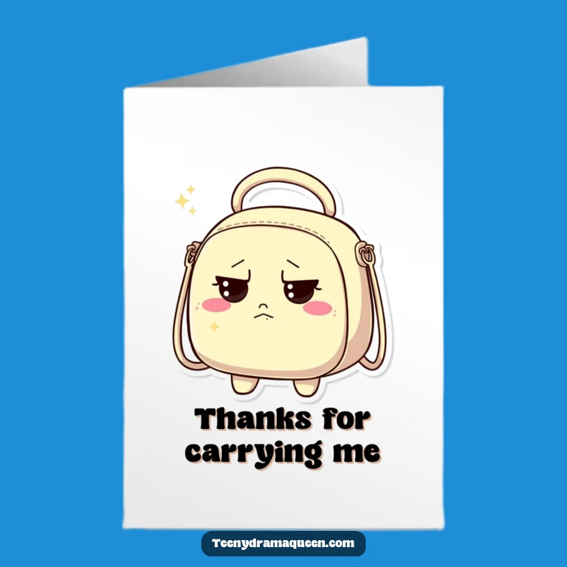 Free Printable Thank You Card: Grumpy Handbag, Funny Downloadable for Sassy Thanks