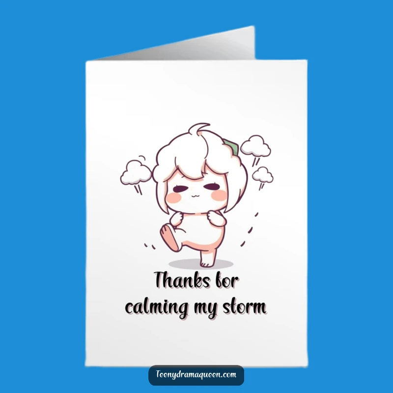 Free Printable Thank You Card: Pouty Storm Cloud Funny Downloadable Gift for Unwilling Thanks!