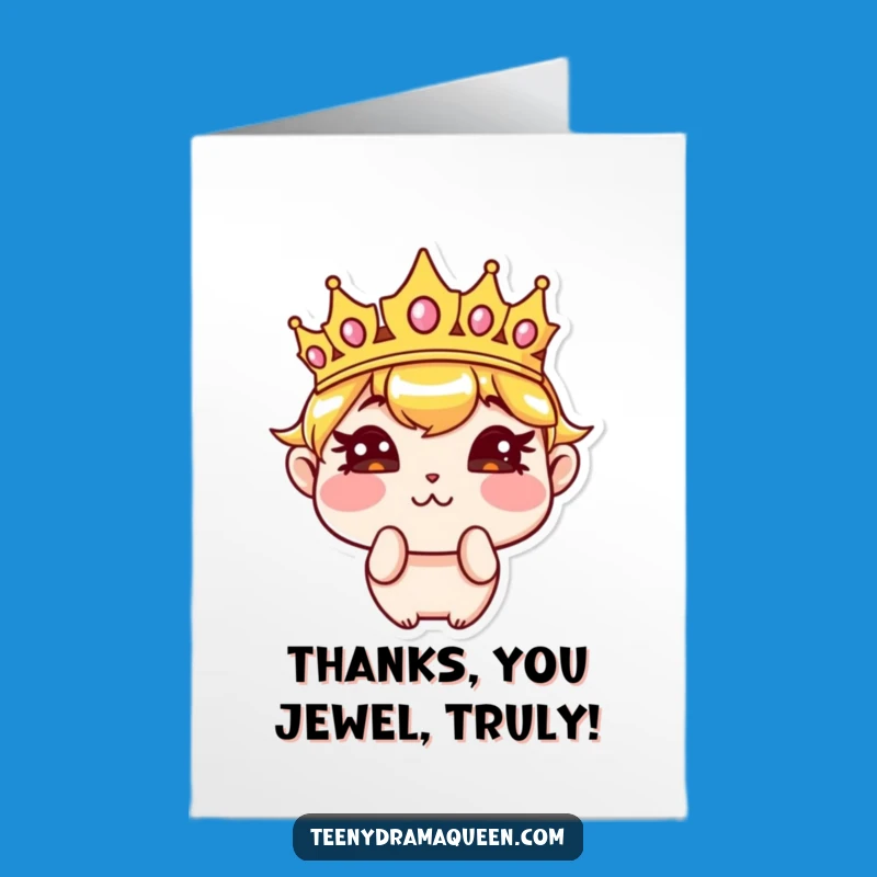 Free Printable Thank You Card: Sassy Crown Pouts Gratitude