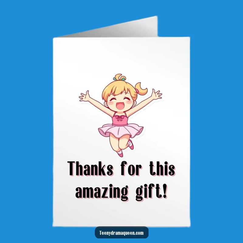 Free Printable Thank You Card: Tutu Leap Gratitude - Funny Downloadable Gift