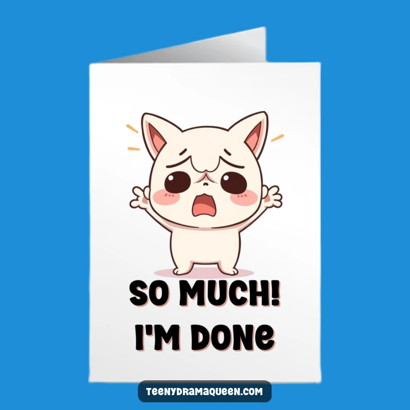 Free Printable Thank You Card: Exasperated Kawaii Character - Humorous Gratitude Download
