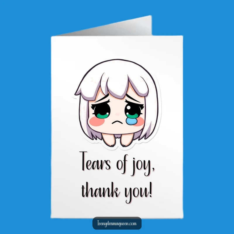 Free Printable Thank You Card: Sad Character, Overwhelmed with Gratitude