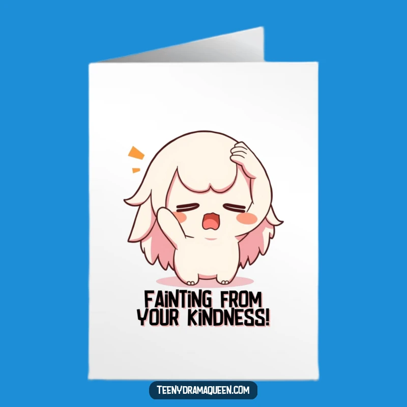 Thank You Swooning Card - Free Printable Kawaii Character, Downloadable Gift