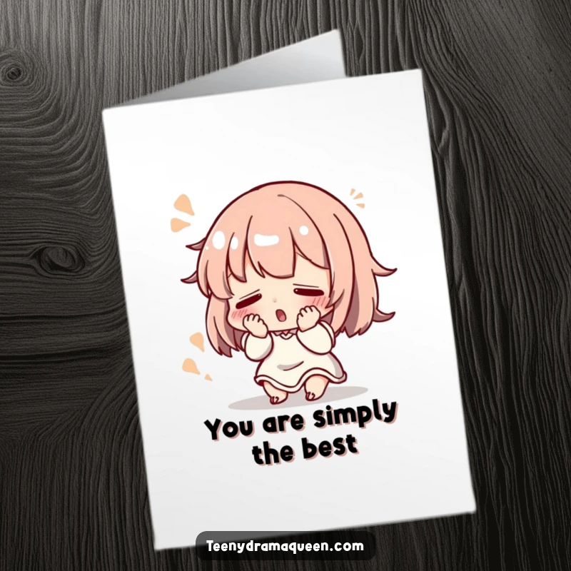 Funny Free Printable Thank You Card: Small character fainting dramatically with a flourish. Print at home.