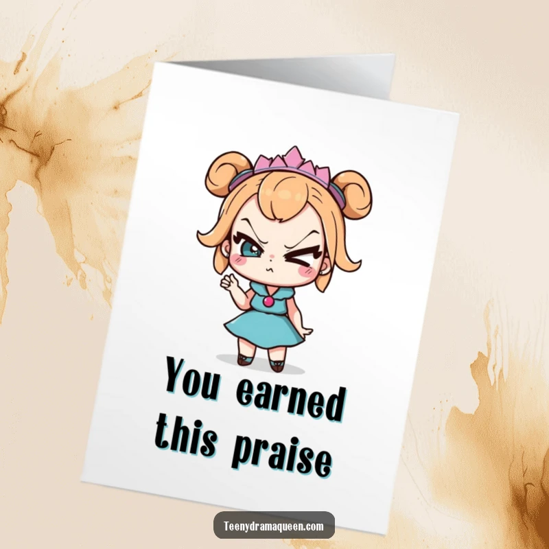 Funny Free Printable Thank You Card: Drama queen doing an eye roll, looking unimpressed. Print at home.