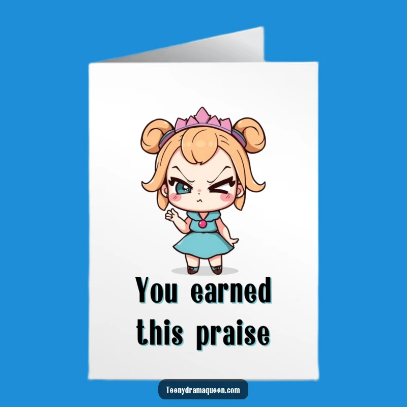 Free Printable Thank You Card: Drama Queen Eye Roll Expressing Sarcastic Gratitude, Downloadable
