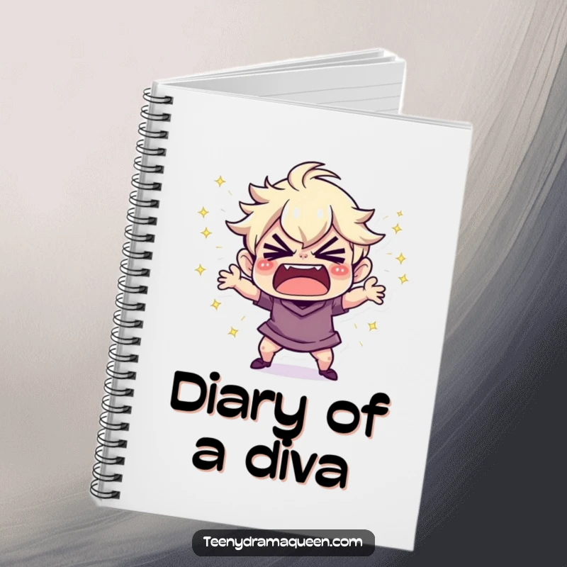 Funny Notebook: Tiny character throwing a tiny, sparkly tantrum, ideal for jotting down dramatic thoughts and ideas.