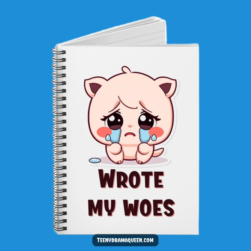 Funny Crying Kawaii Character Notebook - Journal Your Feelings