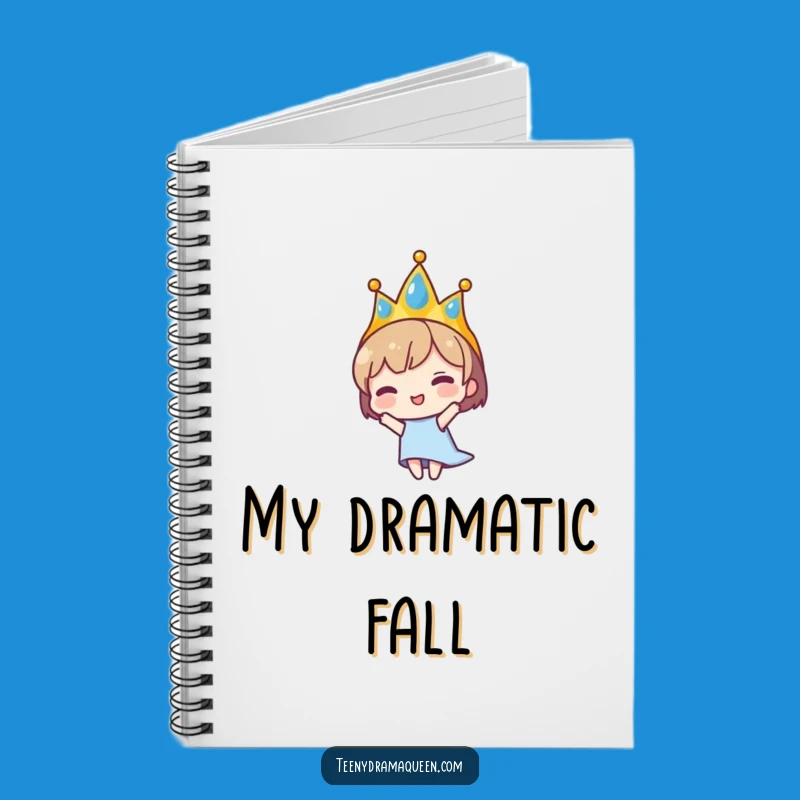 Funny Falling Tiara Notebook - Journal Your Dramatic Moments
