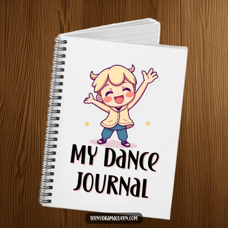Funny notebook with a playful character in a comical, silly dance pose, designed for jotting down notes with a humorous touch.