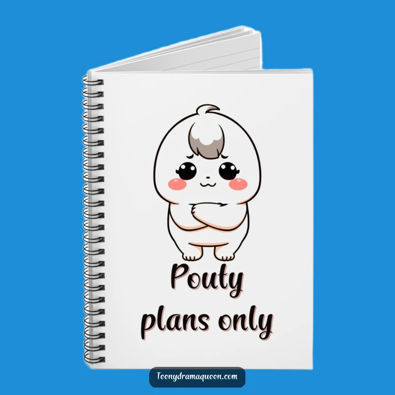 Funny Pouty Kawaii Notebook: Jot Down Your Grumpy Thoughts