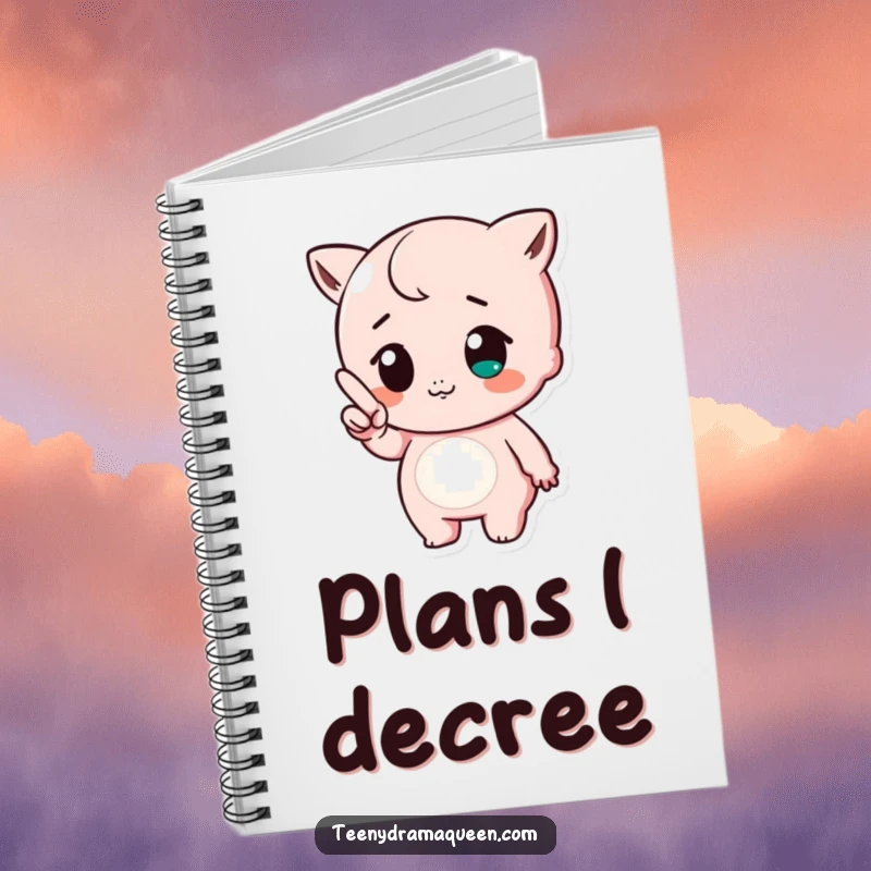 Funny notebook with a cute character pointing a tiny finger with a huff, perfect for jotting down notes with a touch of playful sass.