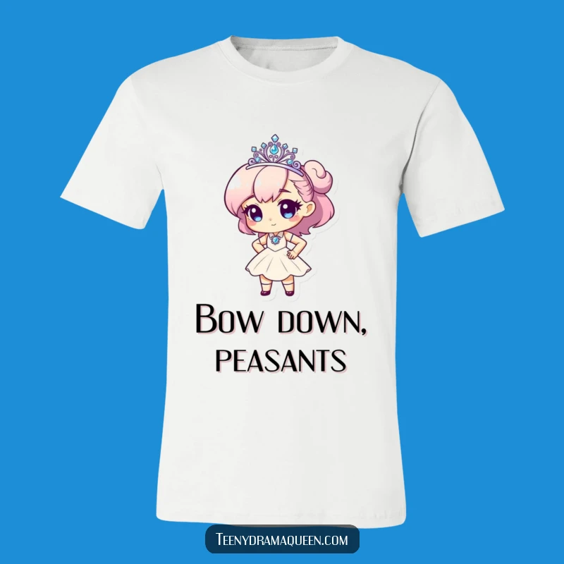 Funny Tiny Diva Tiara T-Shirt - Comedic Character Shirt for Glam Queens
