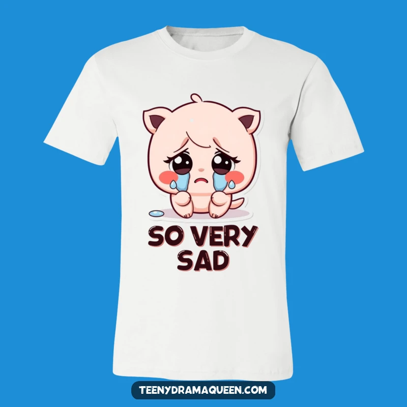 Funny Crying Kawaii Character T-Shirt - Wear Your Heart on Your Sleeve