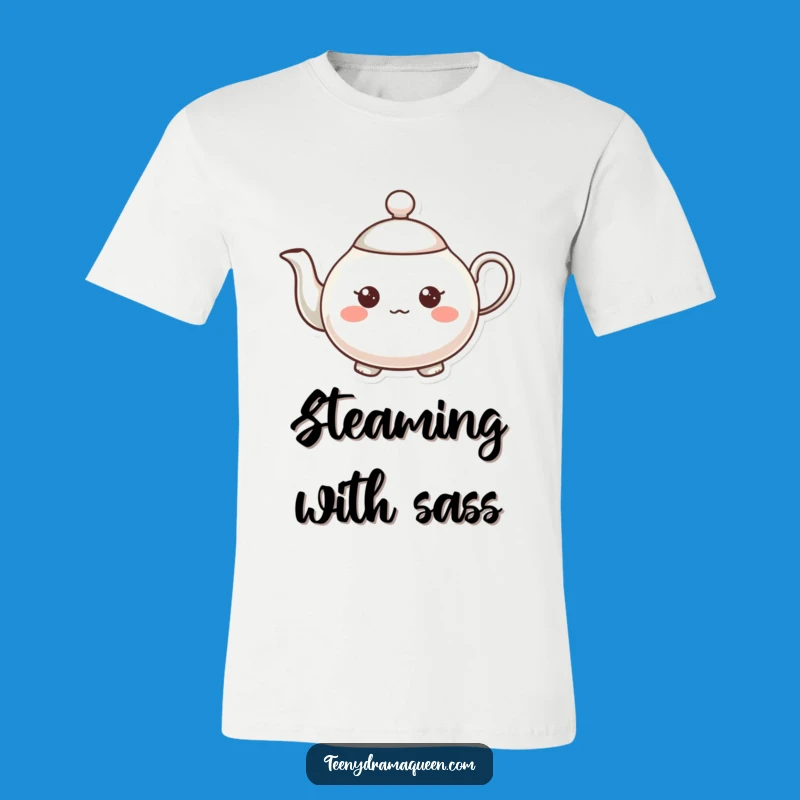 Funny Expressive Teapot T-Shirt: Small Character Tee for Enthusiastic Vibes