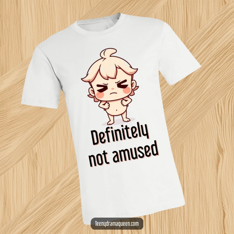Funny T-Shirt of a character huffing and puffing with hands on hips, radiating a hilariously displeased attitude.