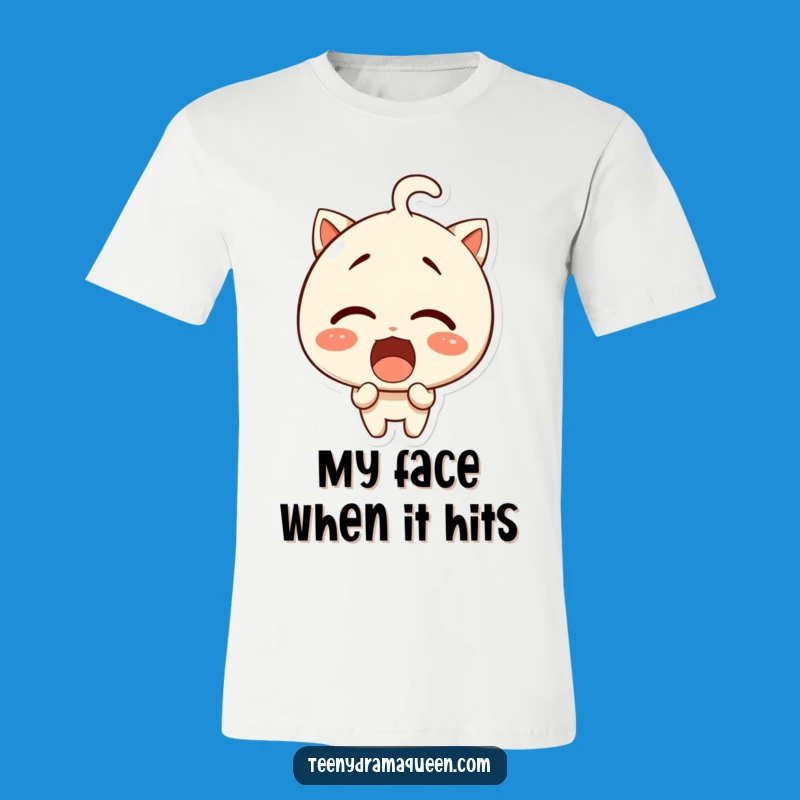 Funny LOL Tee: Giggling Character's Big Surprise, Comical Wearable Gift!