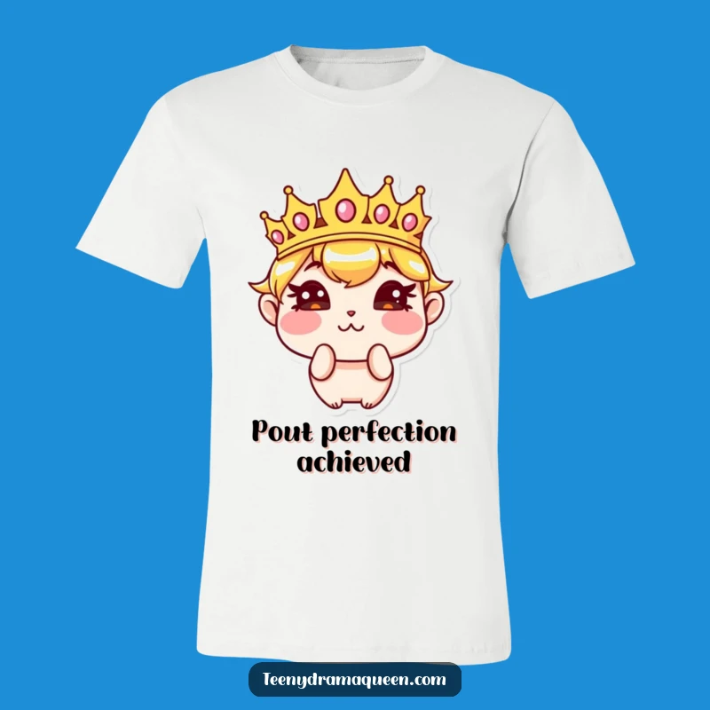 Funny Sassy Crown Pouting T-Shirt - Hilarious Royal Attitude Tee!