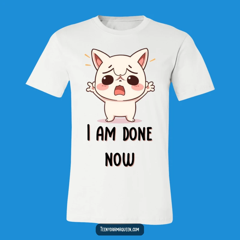 Funny Exasperated Kawaii Character T-Shirt - Hilarious Gift for Overwhelmed Souls