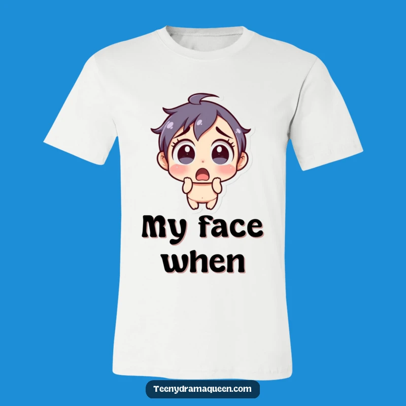Funny Shocked T-Shirt: Wide-Eyed Expression Tee, Ideal Gift for Expressive People
