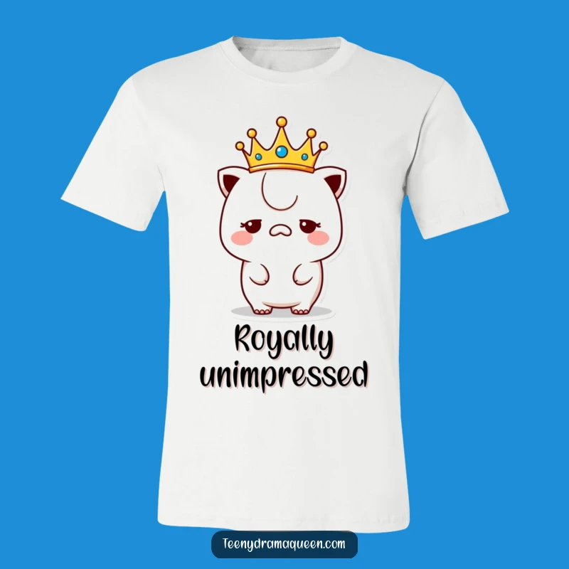 Funny Unimpressed Crown Kawaii T-Shirt: Royal Sass and Humorous Style