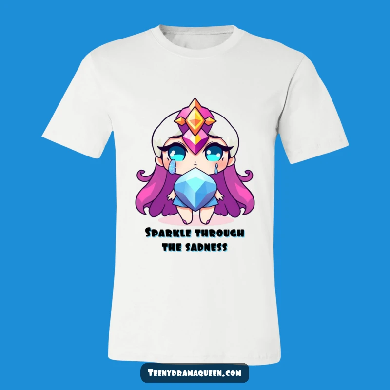Funny Jewel Tear T-Shirt - Hilarious Dramatic Sparkle Tee!