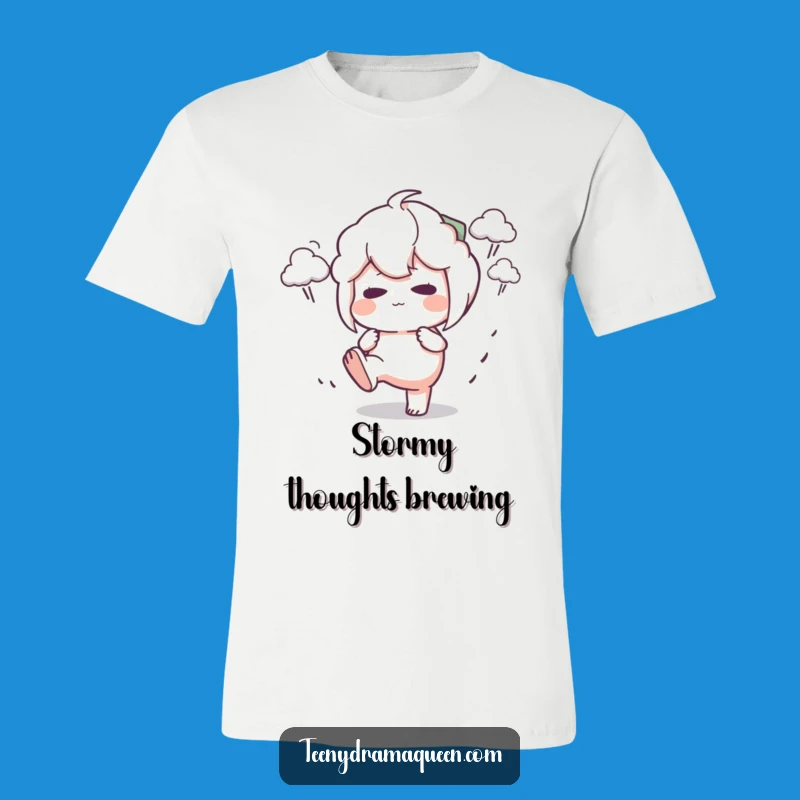 Funny Stomping Character T-Shirt: Pouting Stormy Mood Tee, Perfect Funny Gift