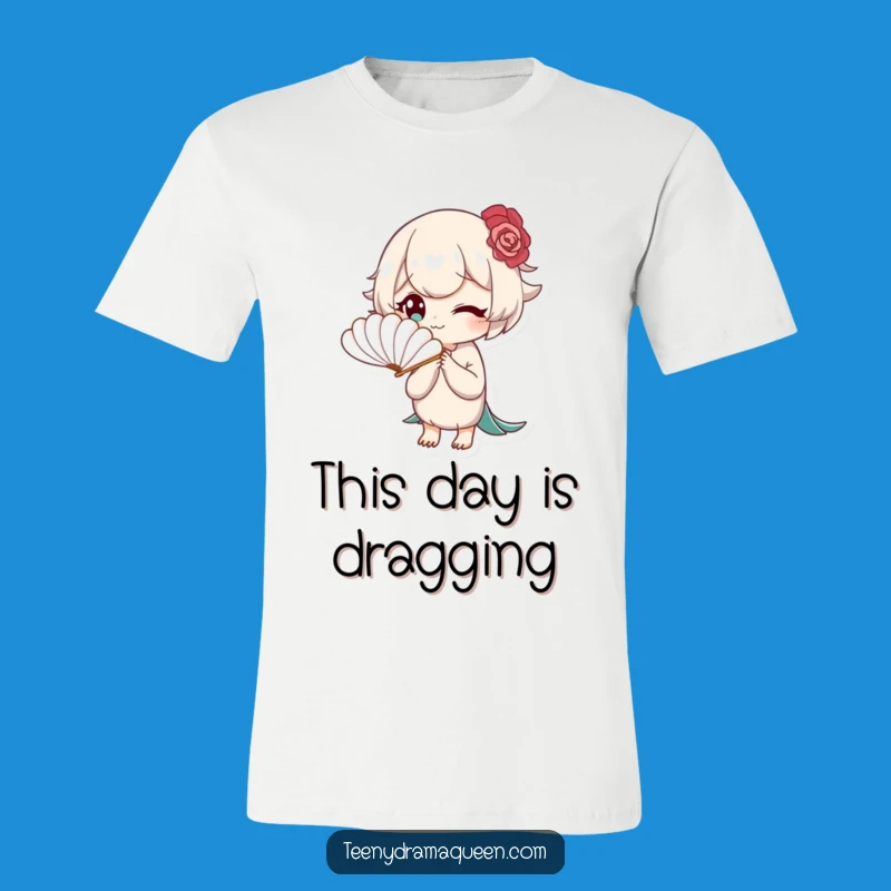 Funny Bored Elegance T-Shirt: Fanning Character, Hilarious Funny Gift Tee