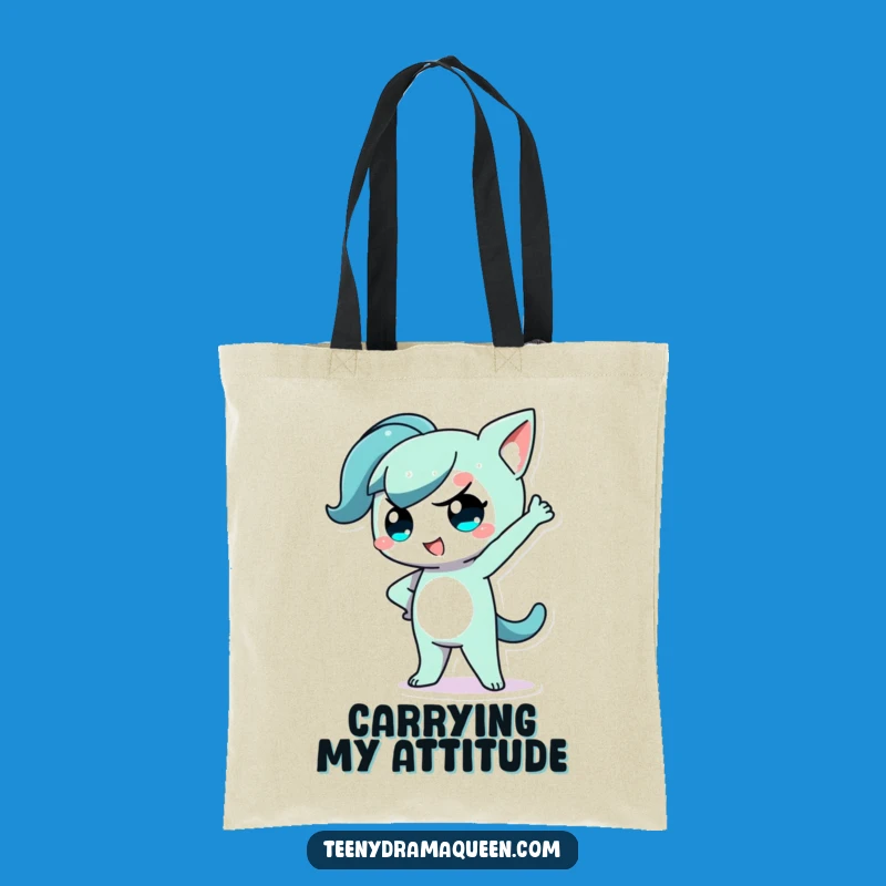 Funny Kawaii Dramatic Pose Tote Bag: Sassy Style Gift