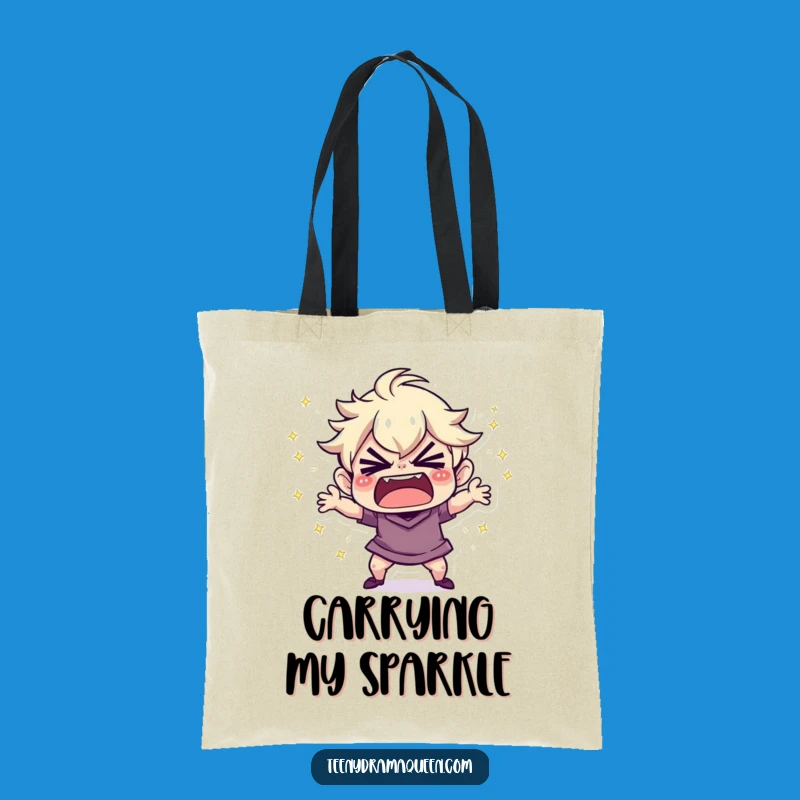 Funny Tantrum Tote Bag: Sparkly Meltdown Design, Perfect Humorous Carry-All