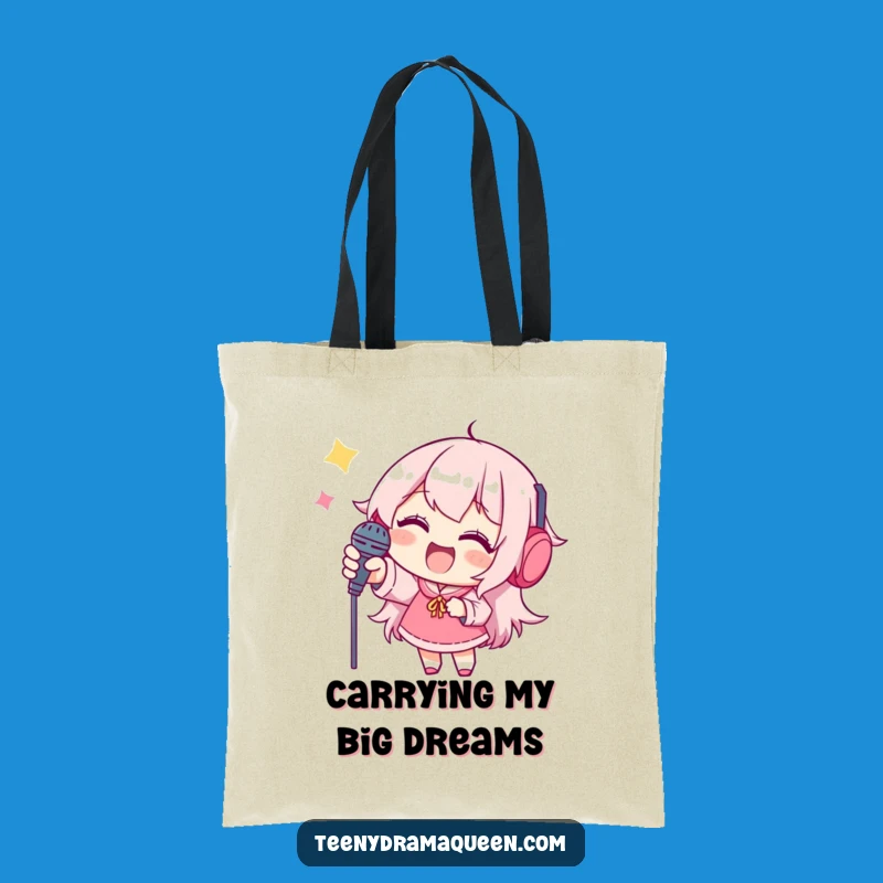 Funny Carry-All: Joyful Character's Mic Quest Tote, Practical & Humorous Gift!