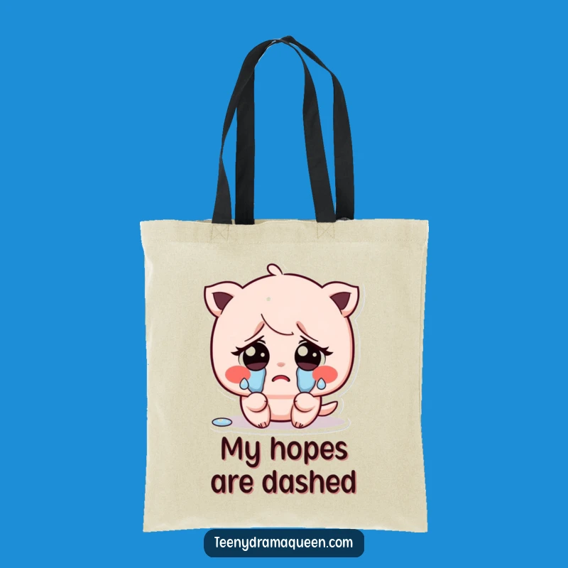 Funny Crying Kawaii Character Tote Bag - Carry Your Feelings with Style