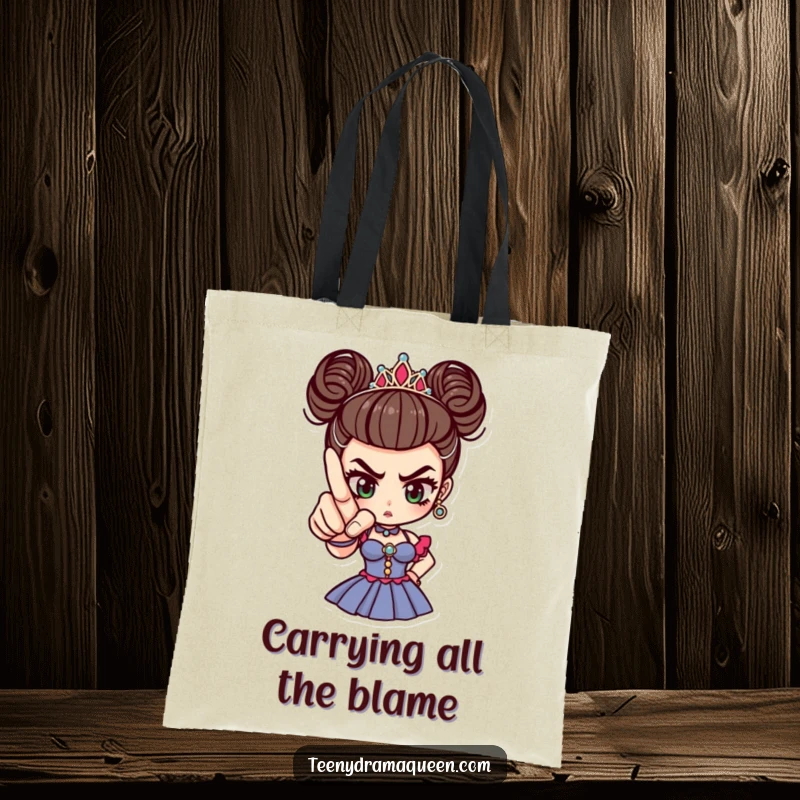 Funny tiny drama queen pointing with a perfectly manicured finger, ideal for carrying essentials with dramatic flair.