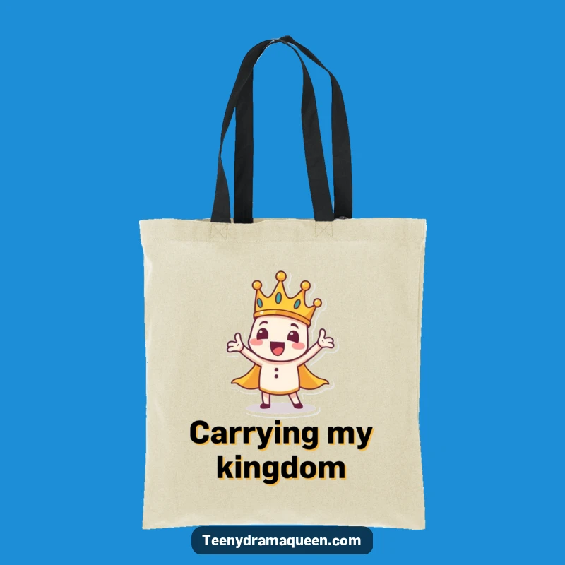 Funny Dramatic Crown Tote Bag: Carry Your Flair with Theatrical Style