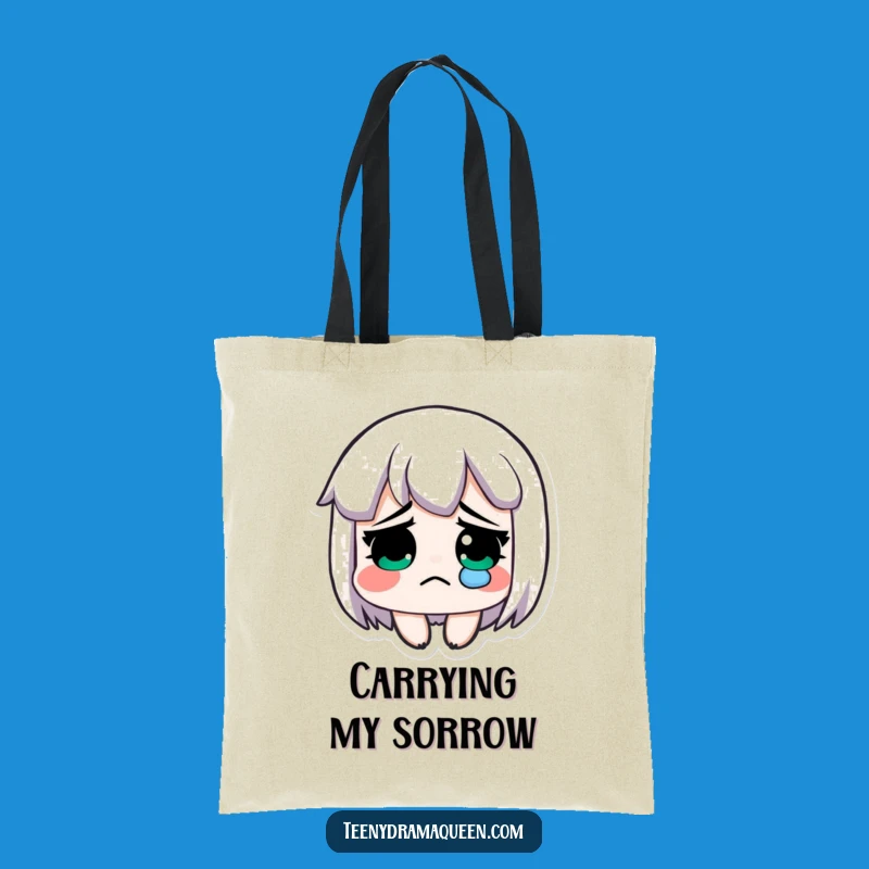 Funny Emotional Tote: Sad Character's Tear Bag, Carry Your Feelings Gift!