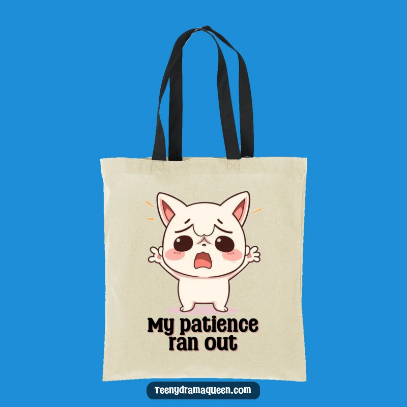 Funny Exasperated Kawaii Character Tote Bag - Carry Your Stress in Style