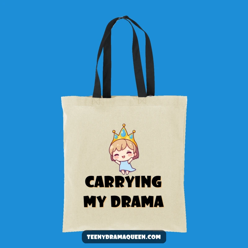 Funny Falling Tiara Tote Bag - Carry Your Dramatic Flair