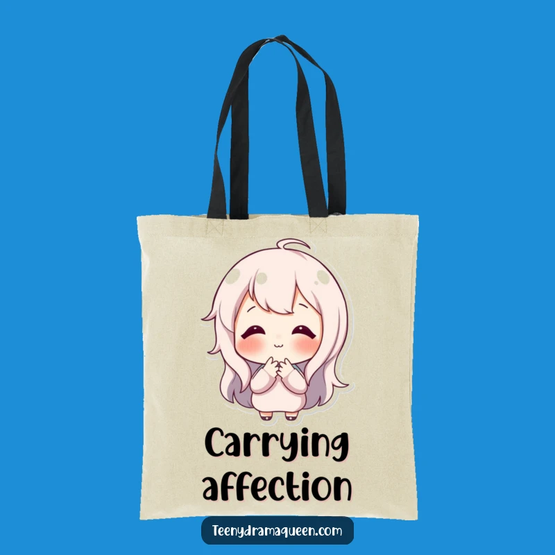 Funny Happy Character Tote Bag: Carry Your Love With a Kissing Pose Accessory