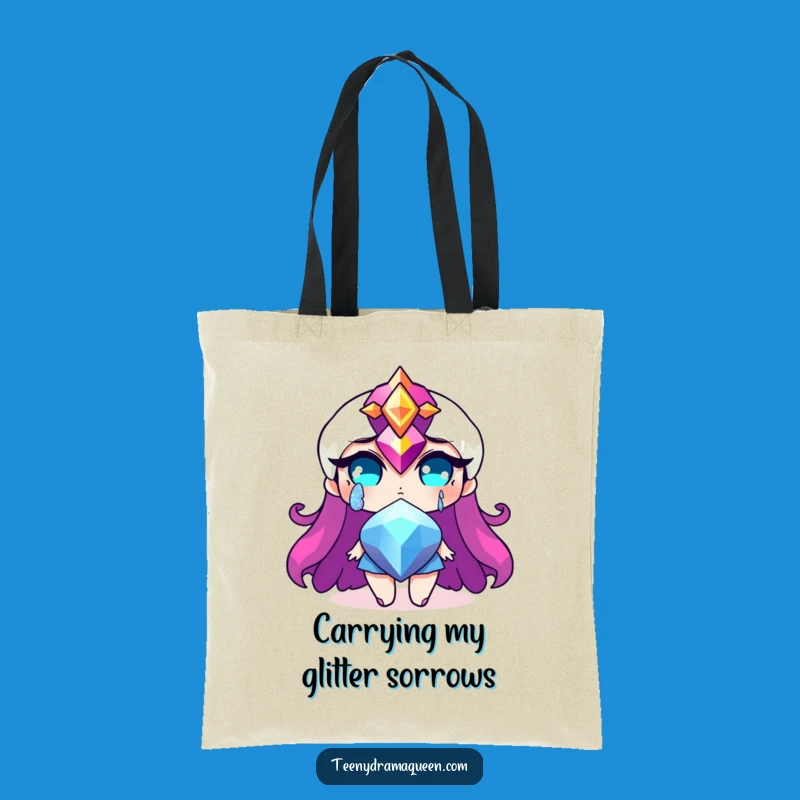 Funny Jewel Tear Tote Bag - Hilarious Dramatic Shopping Accessory!