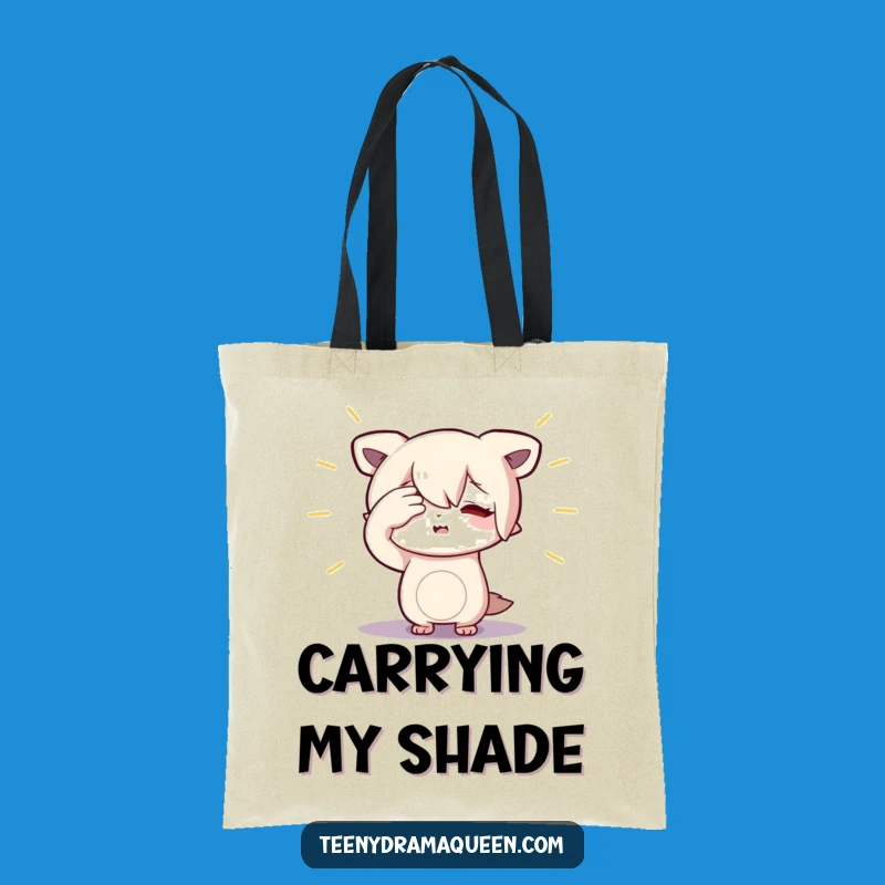 Funny Spotlight Shy Tote Bag: Dramatic Shielding Eyes Carry-All Gift